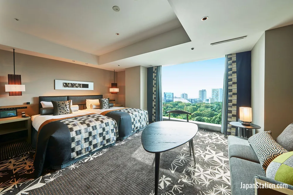 Guest room at Hotel New Otani Tokyo.