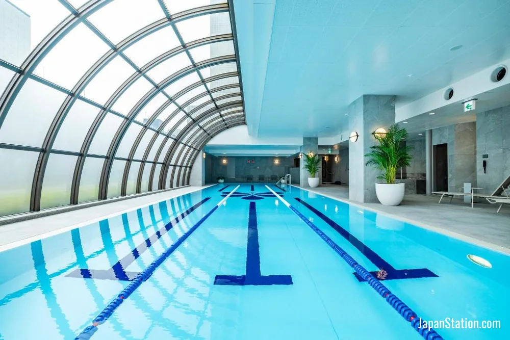 Indoor pool at Hotel Nikko Fukuoka.