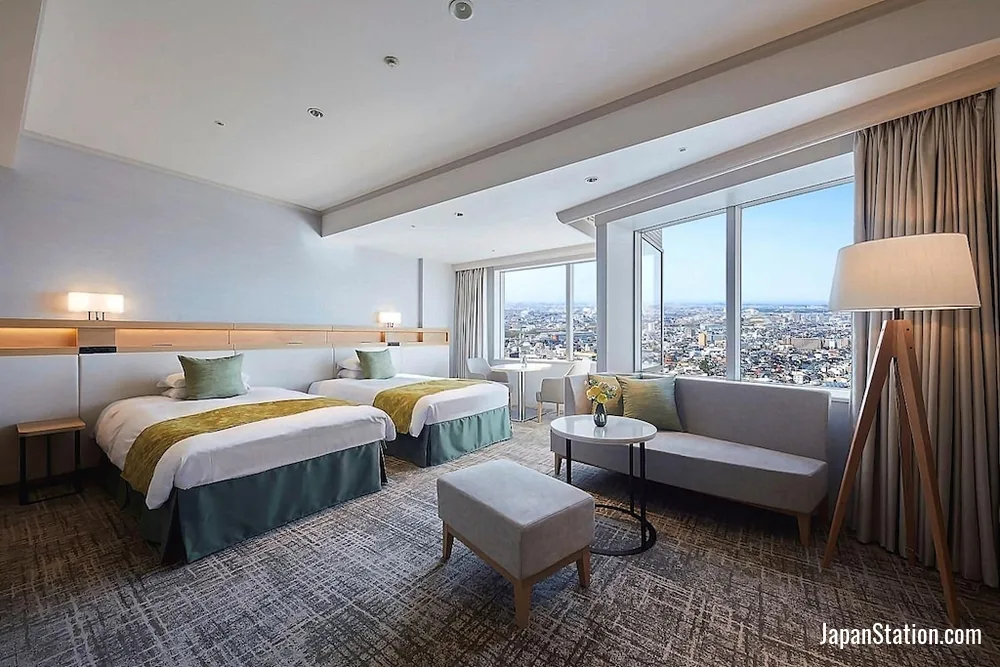 Guest room at Hotel Nikko Kanazawa.