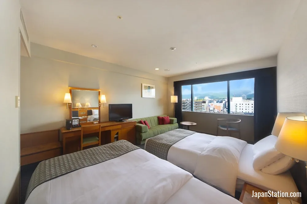 Guest room at Hotel Nikko Nara.