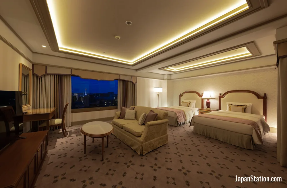 Guest room at Hotel Nikko Princess Kyoto.