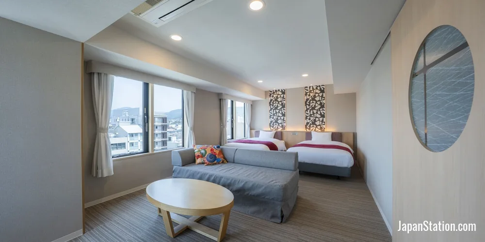 Guest room at Hotel SUI Kyoto Kiyomizu.