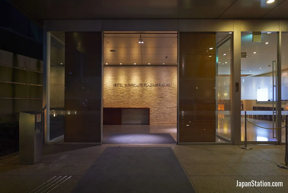 Entrance at Hotel Sunroute Plaza Shinjuku.