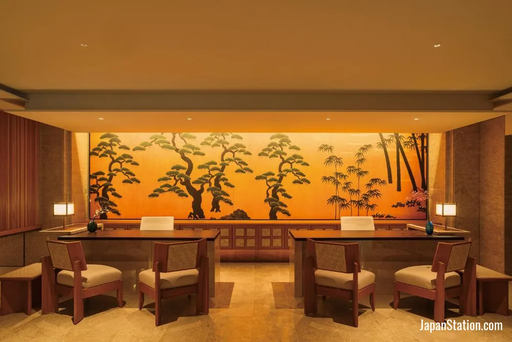 Reception area at Imperial Hotel, Kyoto.