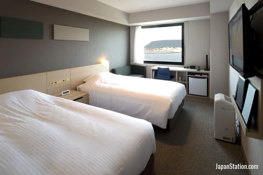 Guest room at JR Clement Inn Takamatsu.