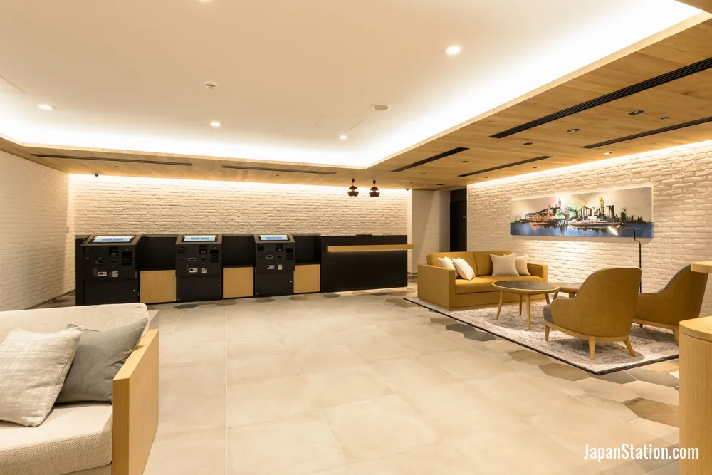 Reception area at JR-East Hotel Mets Yokohama.