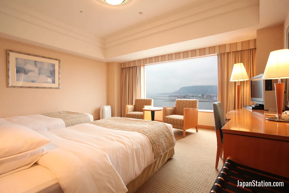 Guest room at JR Hotel Clement Takamatsu.