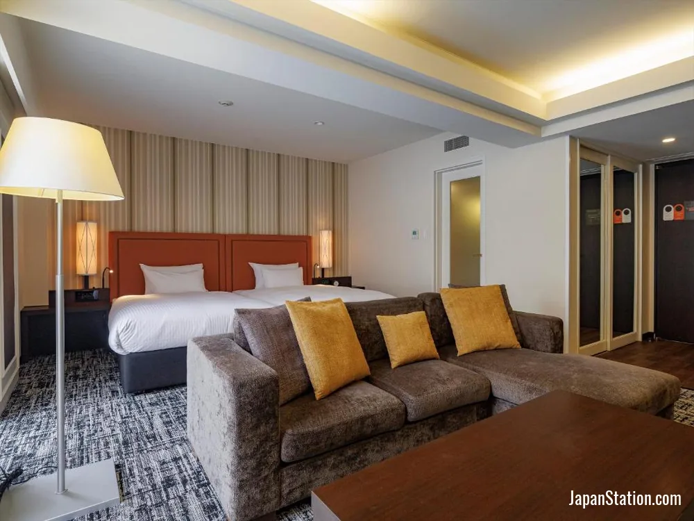 Guest room at JR Kyushu Hotel Blossom Fukuoka.
