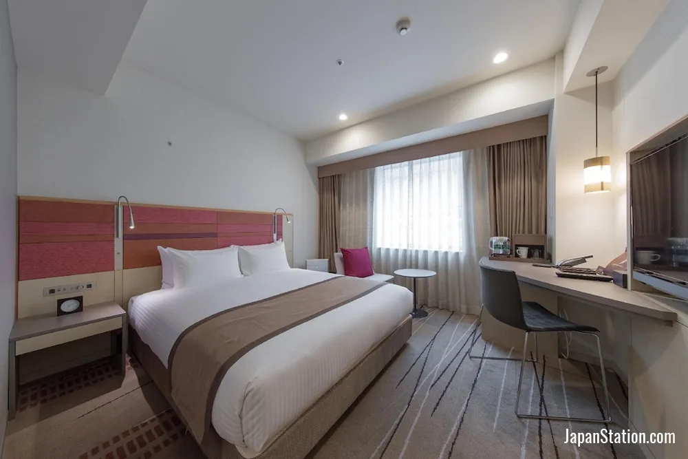Guest room at JR Kyushu Hotel Blossom Hakata Chuo.