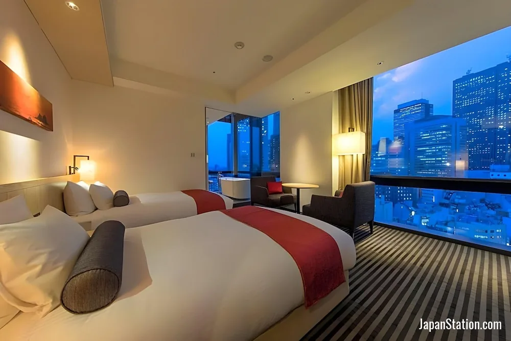 Guest room at JR Kyushu Hotel Blossom Shinjuku.