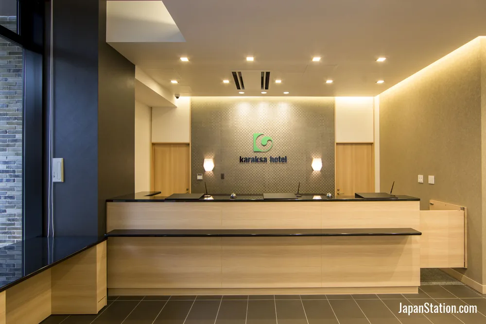 Reception area at karaksa hotel Osaka Namba.