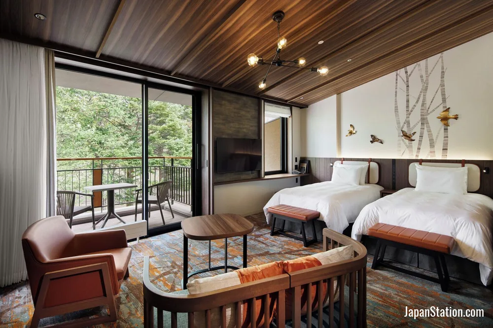 Guest room at Karuizawa Prince Hotel West.