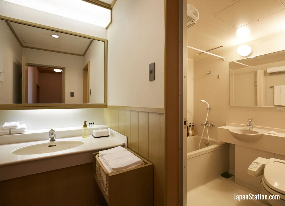 Bathroom in a guest room at Kawagoe Prince Hotel.