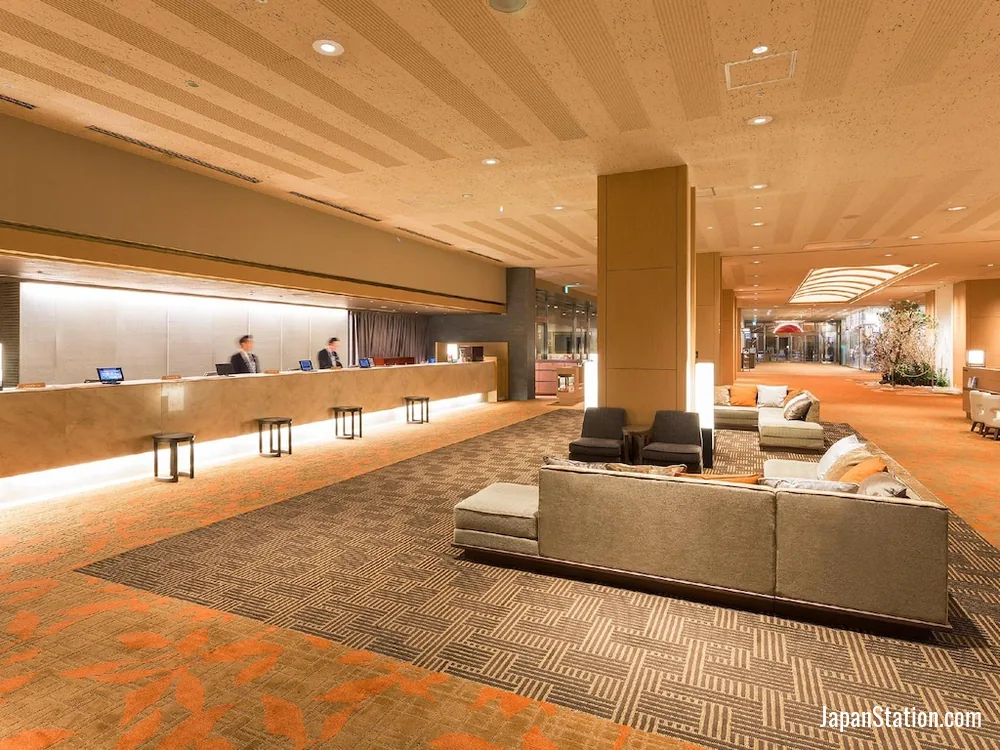 Reception area at Keio Plaza Hotel Sapporo.
