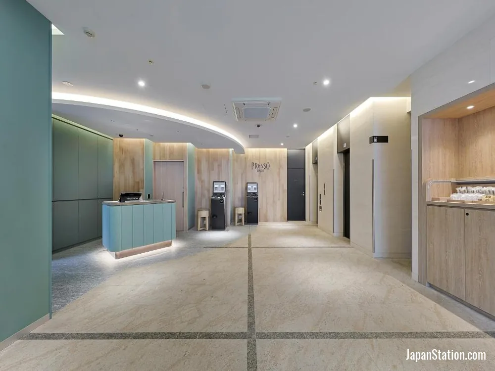 Reception area at Keio Presso Inn Akasaka.