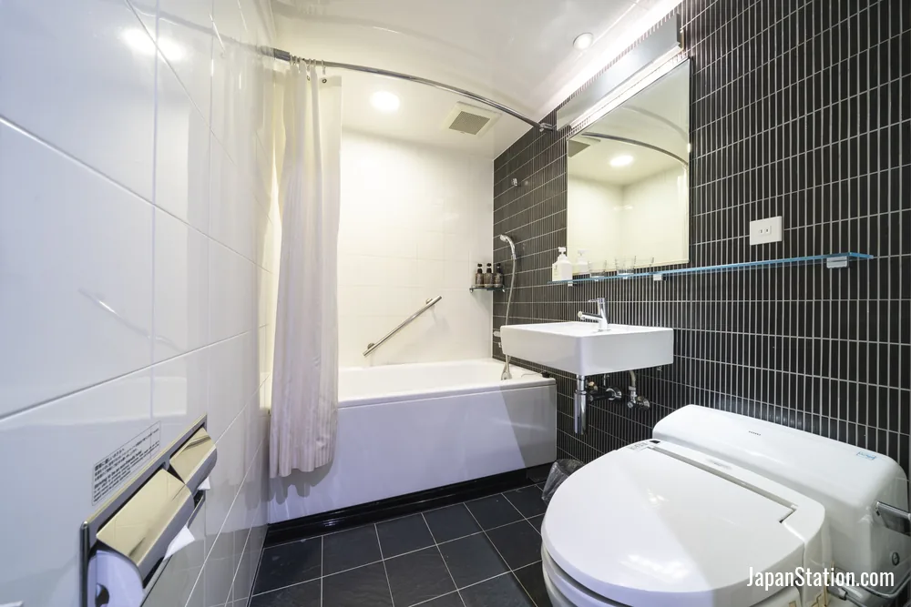 Bathroom in a guest room at KOKO HOTEL Fukuoka Tenjin.