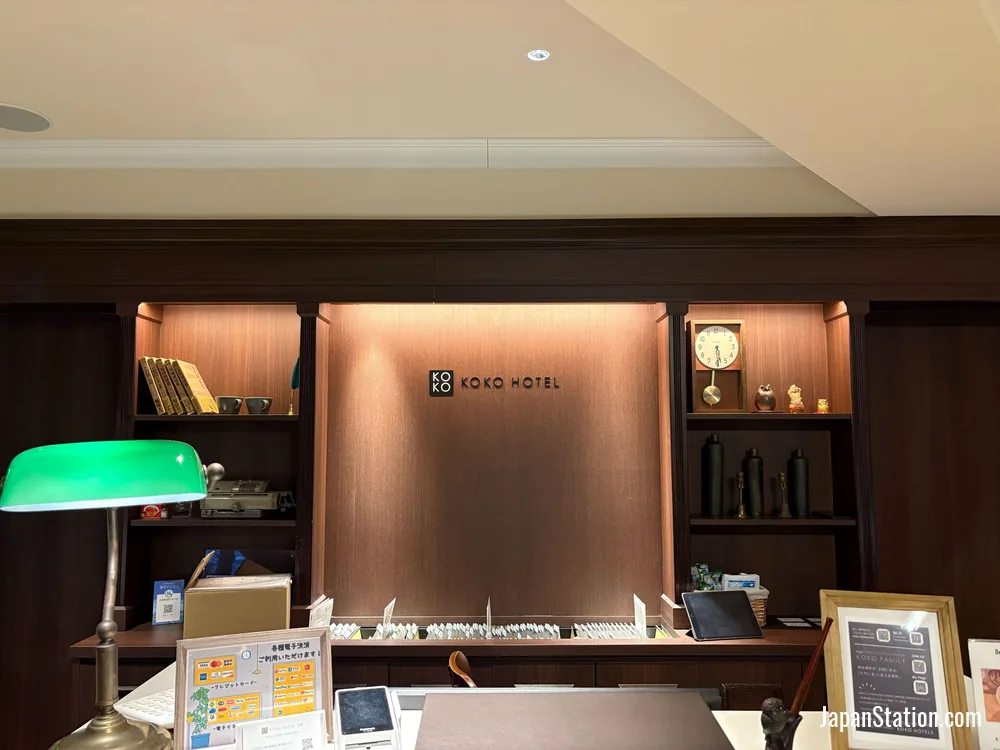 Reception area at KOKO HOTEL Ikebukuro.