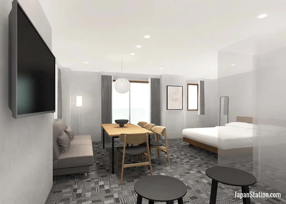 Guest room at KOKO HOTEL Residence Tokyo Oshiage.