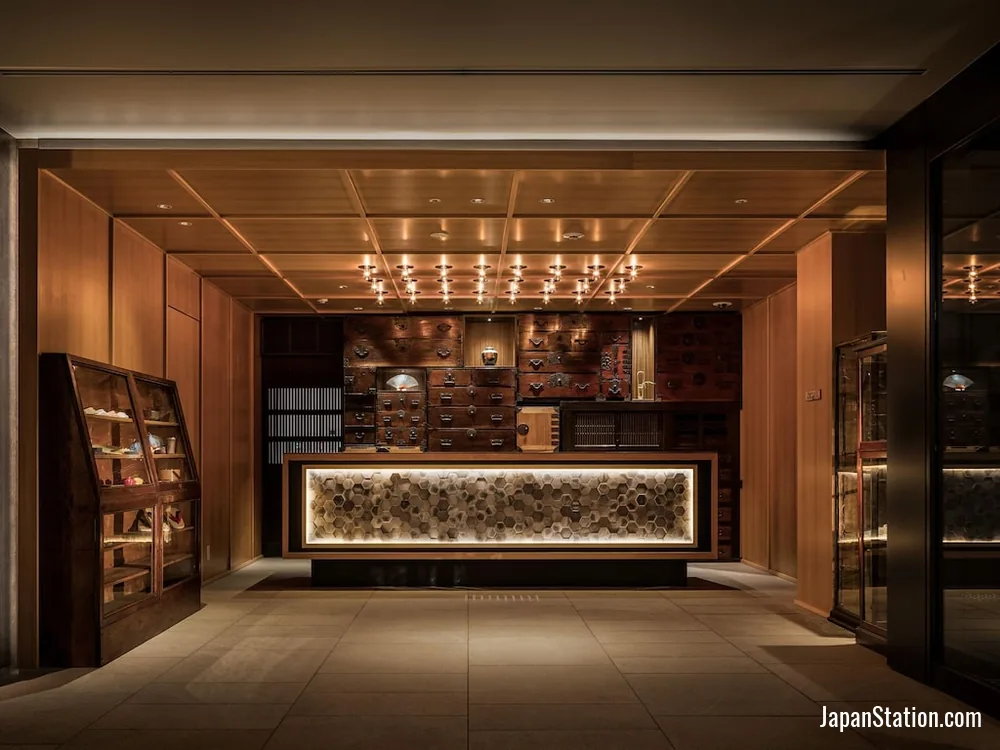 Reception area at Kyoto Granbell Hotel.