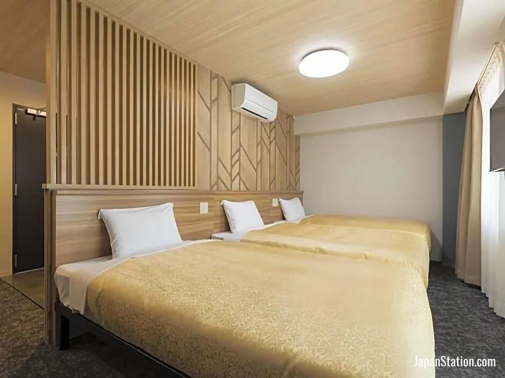 Guest room at Kyoto Plaza Hotel Kintetsu Jujo.