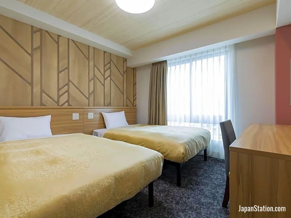 Guest room at Kyoto Plaza Hotel Kintetsu Jujo.