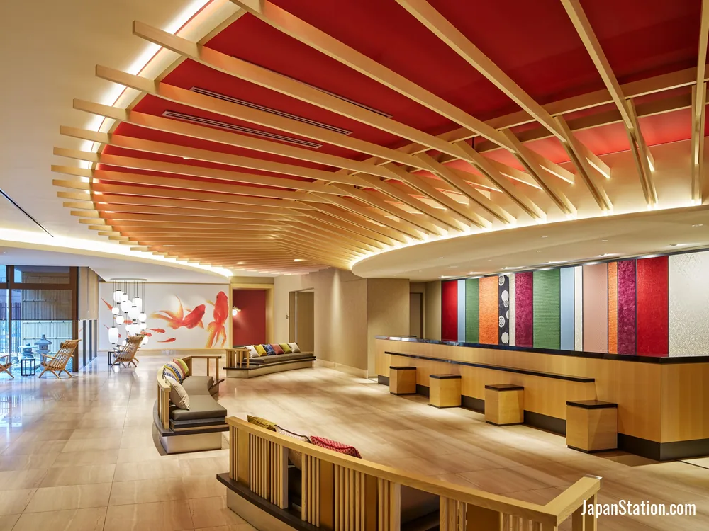Reception area at Mitsui Garden Hotel Kyoto Shijo.