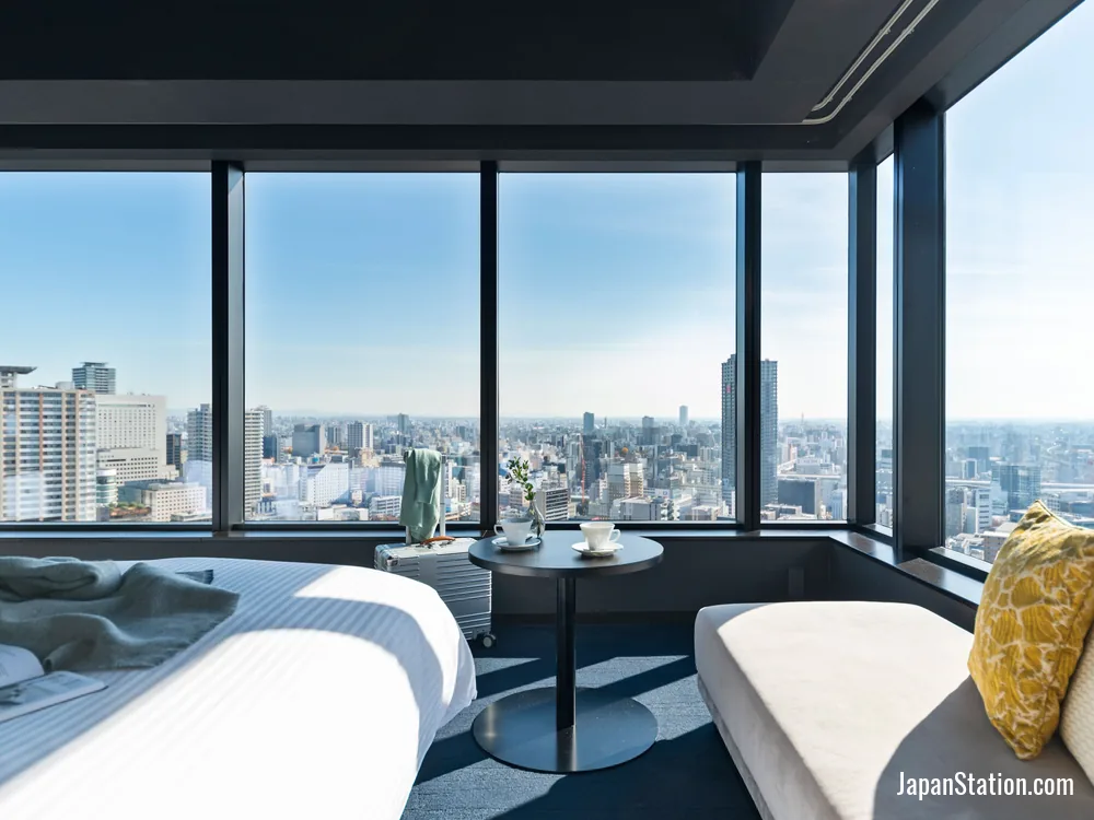 Guest room at Mitsui Garden Hotel Nagoya Premier.