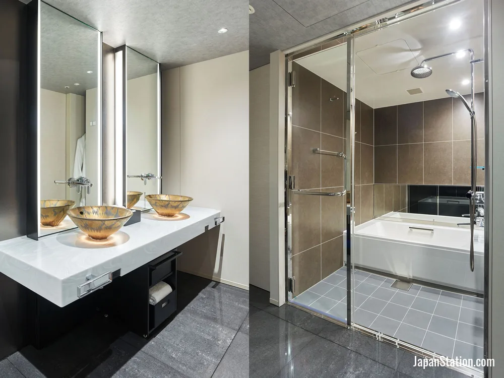 Bathroom in a guest room at Mitsui Garden Hotel Nihonbashi Premier.