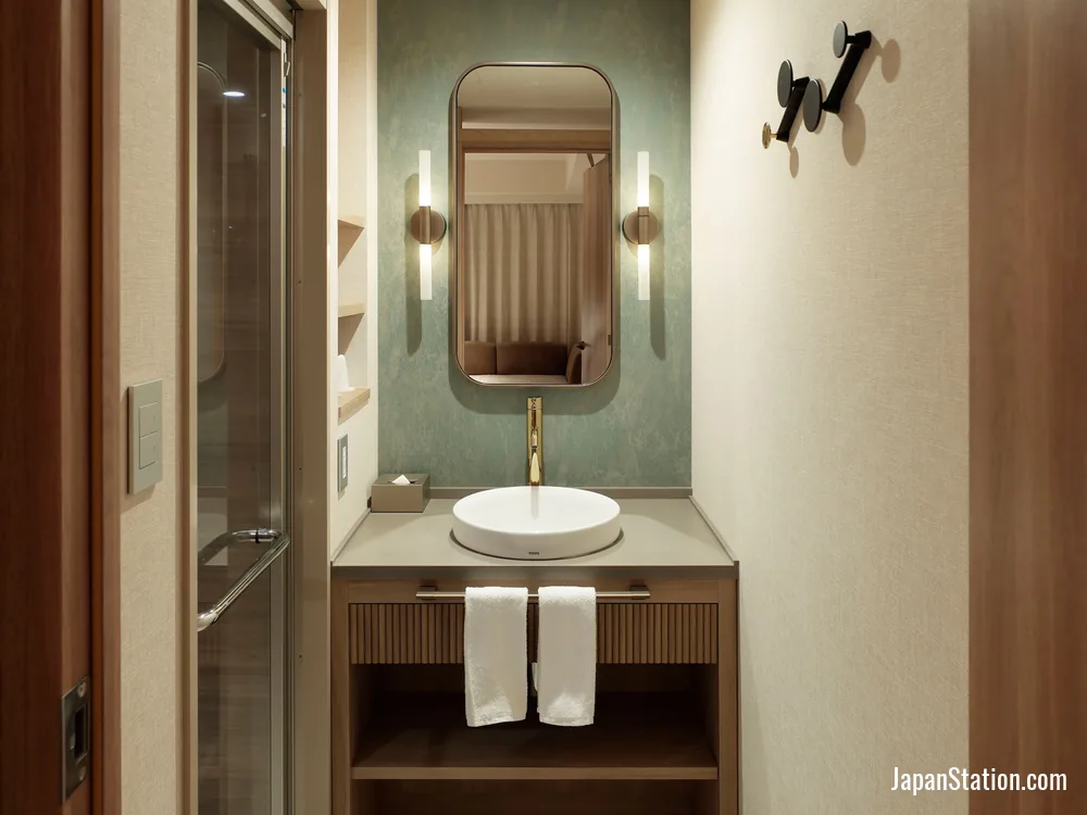 Bathroom in a guest room at Mitsui Garden Hotel Okayama.