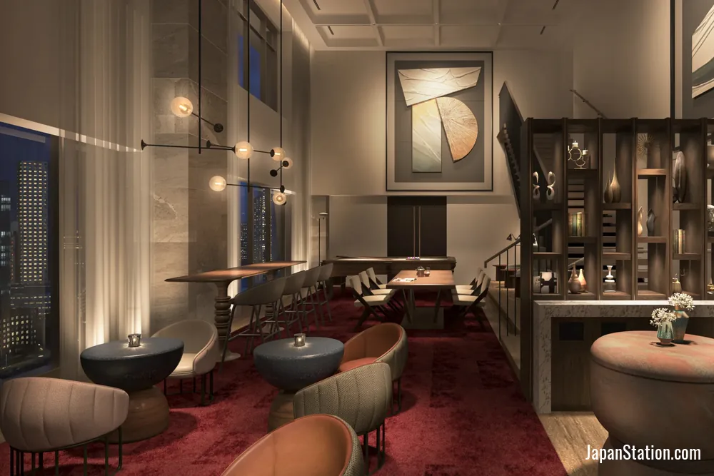 Cafe and lounge area at Mitsui Garden Hotel Osaka Dojimahama PREMIER.