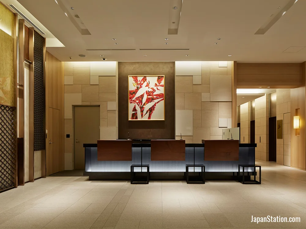 Reception area at Mitsui Garden Hotel Osaka Premier.