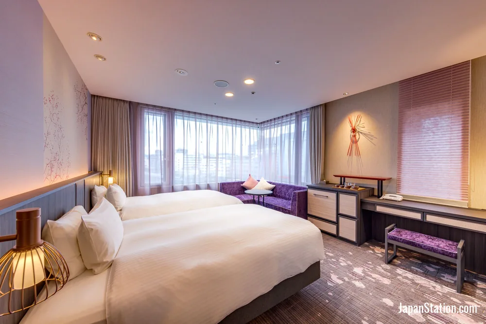 Guest room at Miyako City Kintetsu Kyoto Station.