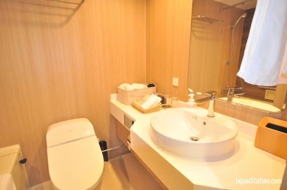 Bathroom in a guest room at Miyako City Osaka Tennoji.