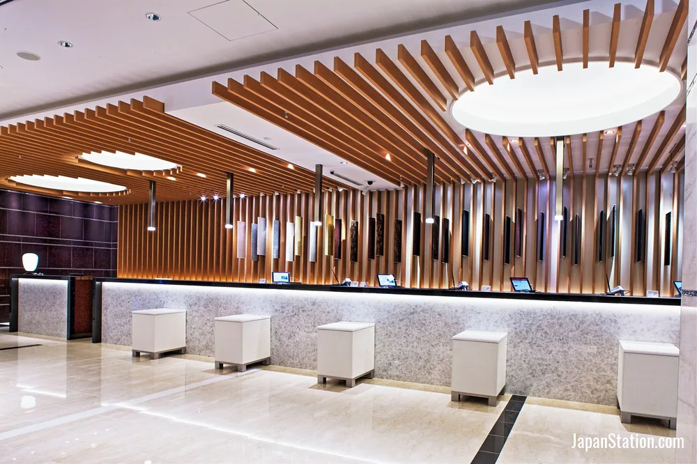 Reception area at Miyako Hotel Kyoto Hachijo.