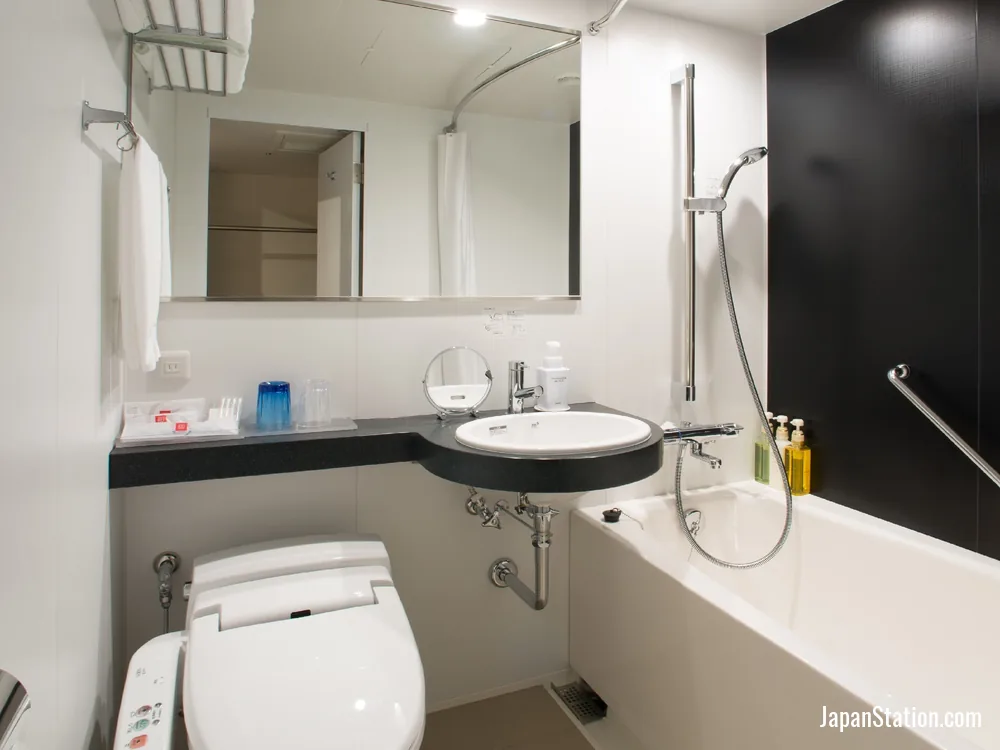 Bathroom in a guest room at Nagano Tokyu REI Hotel.