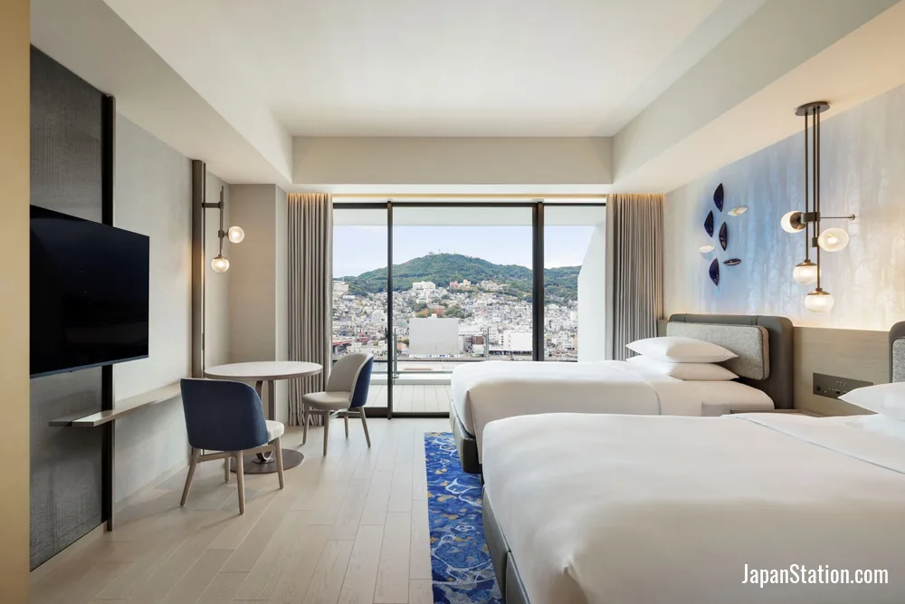 Guest room at Nagasaki Marriott Hotel.