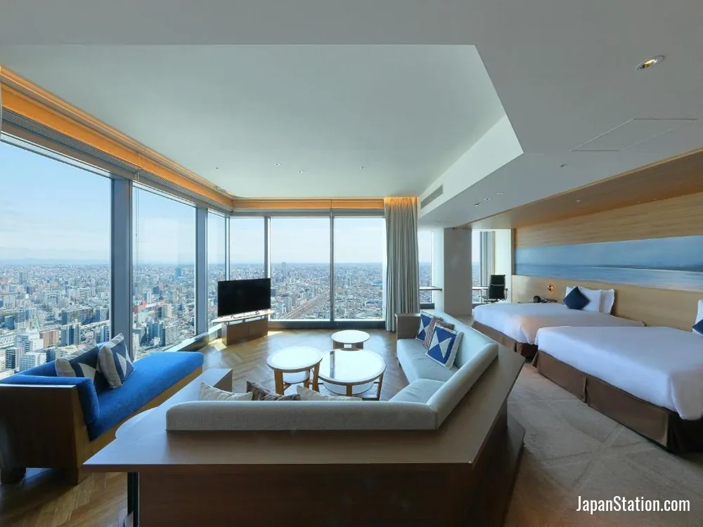 Guest room at Nagoya Prince Hotel Sky Tower.