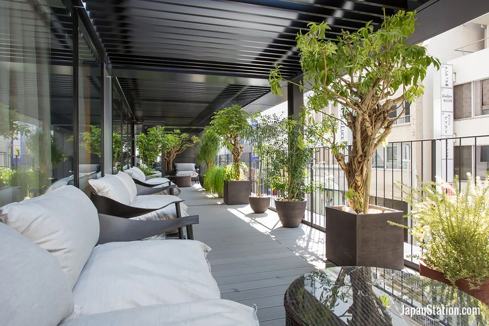 Terrace seating at NOHGA HOTEL UENO TOKYO.