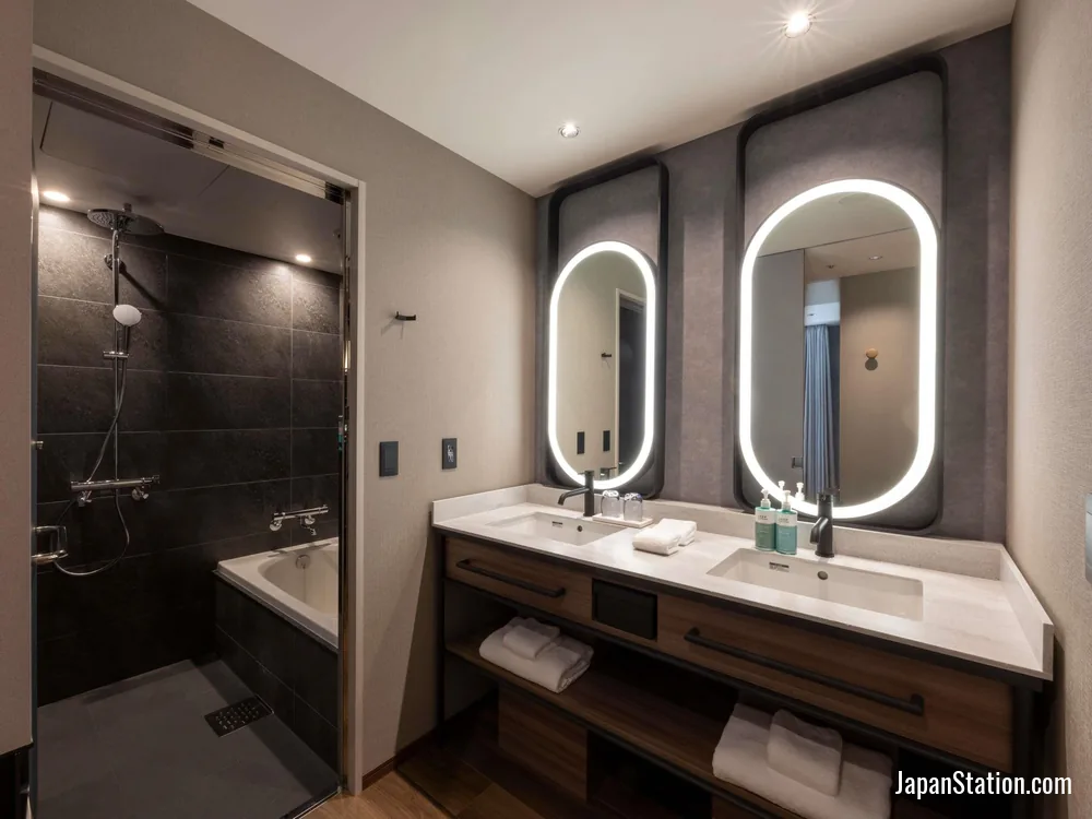 Bathroom in a guest room at Novotel Nara.