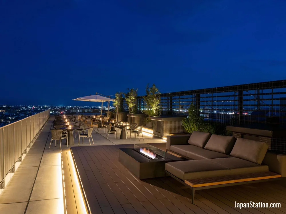 Terrace seating at Novotel Nara.