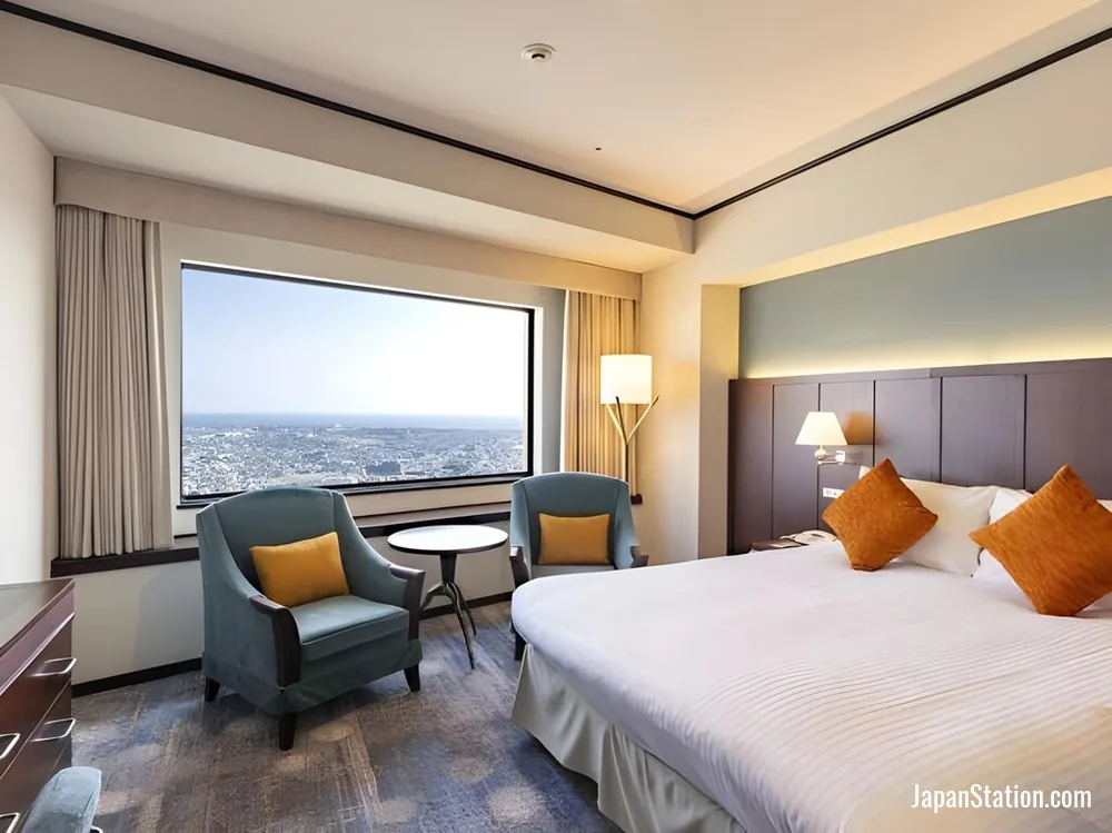 Guest room at Okura Act City Hotel Hamamatsu.