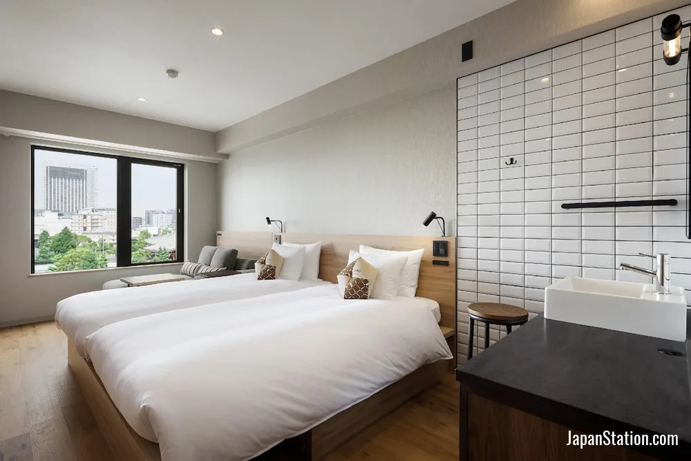 Guest room at OMO3 Asakusa by Hoshino Resorts.