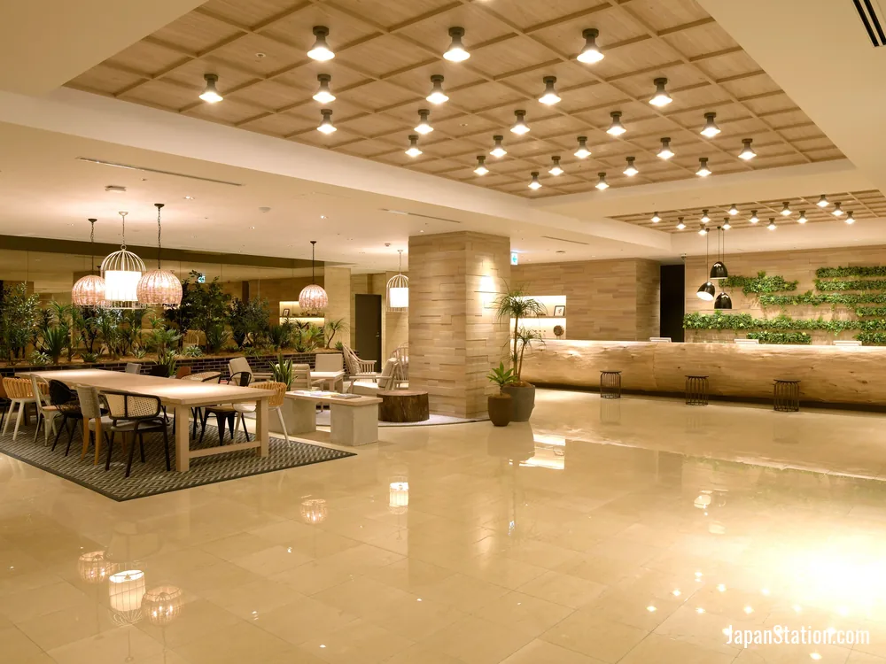 Lobby at Oriental Hotel Fukuoka Hakata Station.