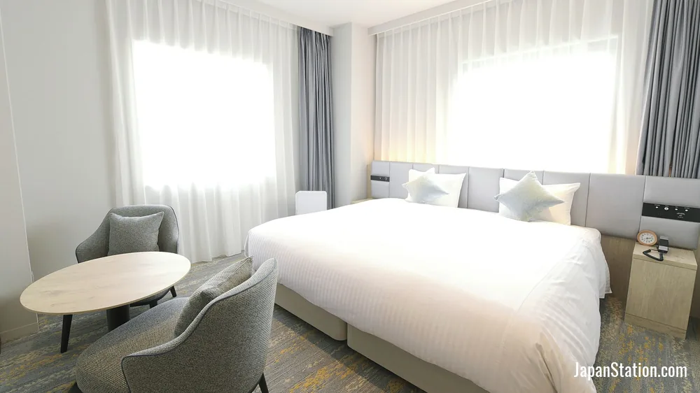 Guest room at Oriental Hotel Fukuoka Hakata Station.