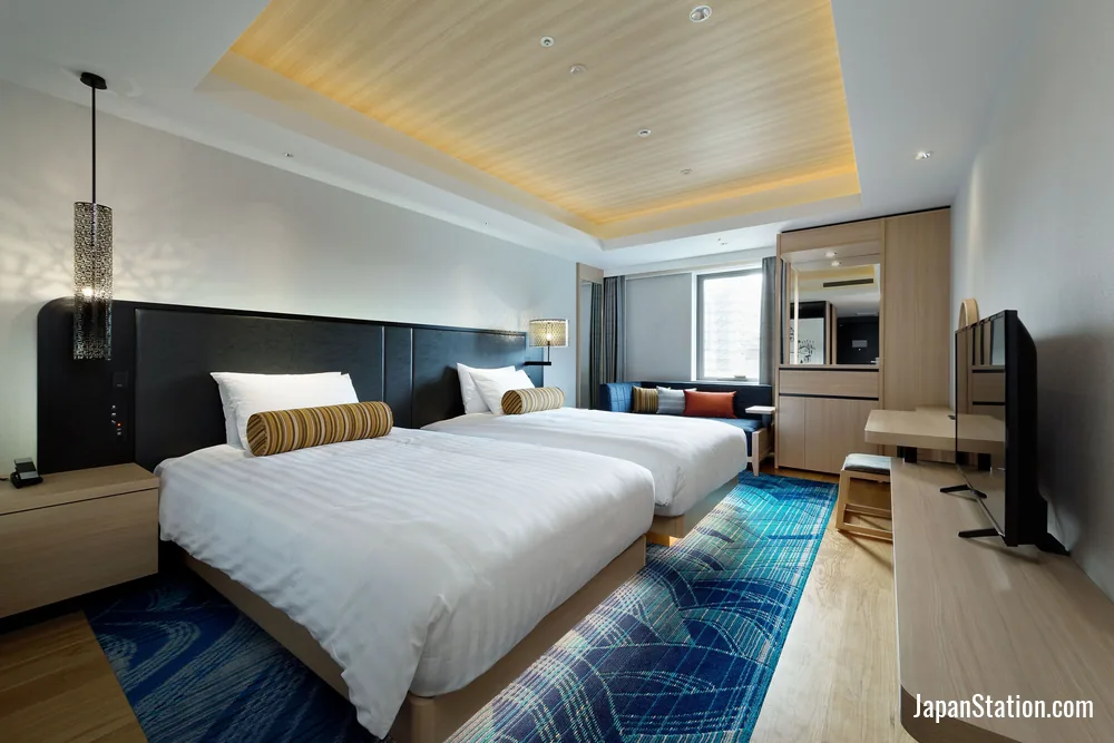 Guest room at Osaka Excel Hotel Tokyu.