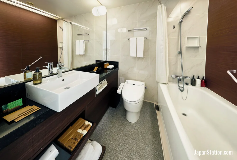 Bathroom in a guest room at Park Hotel Tokyo.