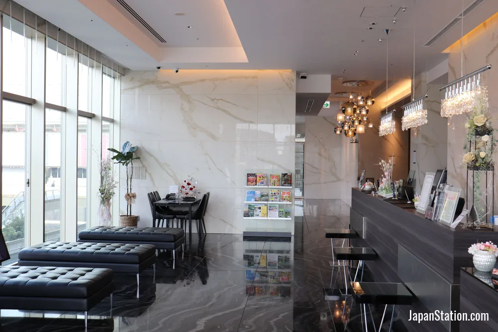 Reception area at Piazza Hotel Nara.