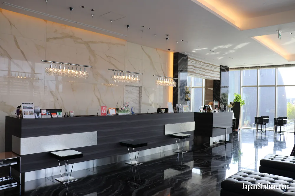 Reception area at Piazza Hotel Nara.
