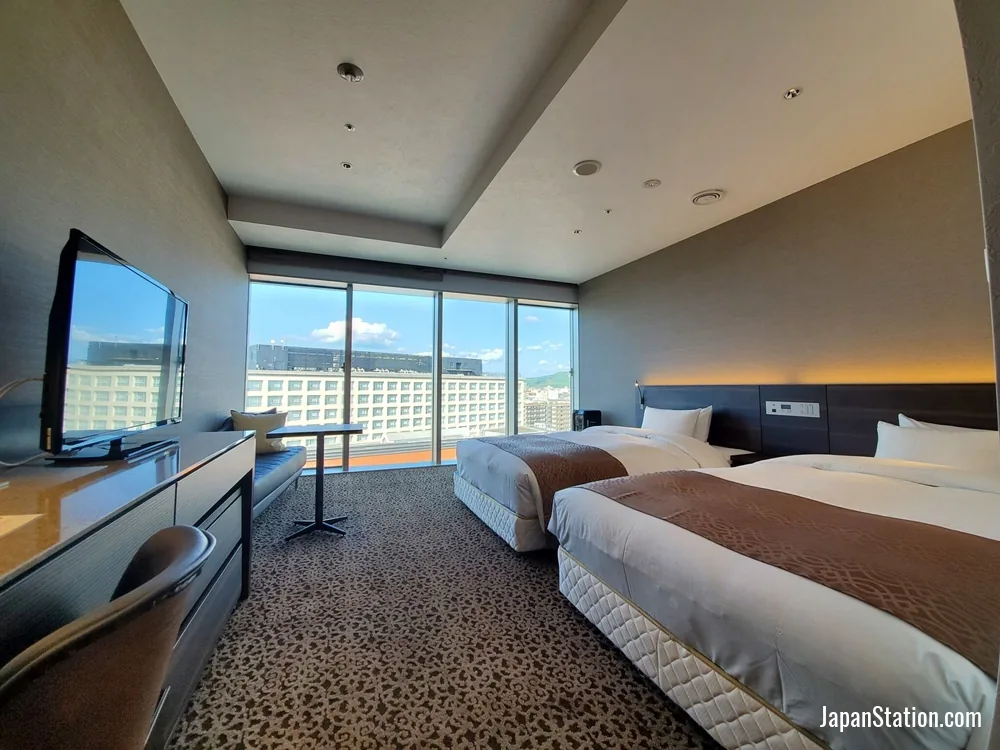 Guest room at Piazza Hotel Nara.