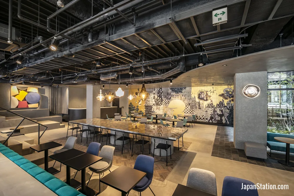 Cafe and lounge area at Prince Smart Inn Kyoto Sanjo.
